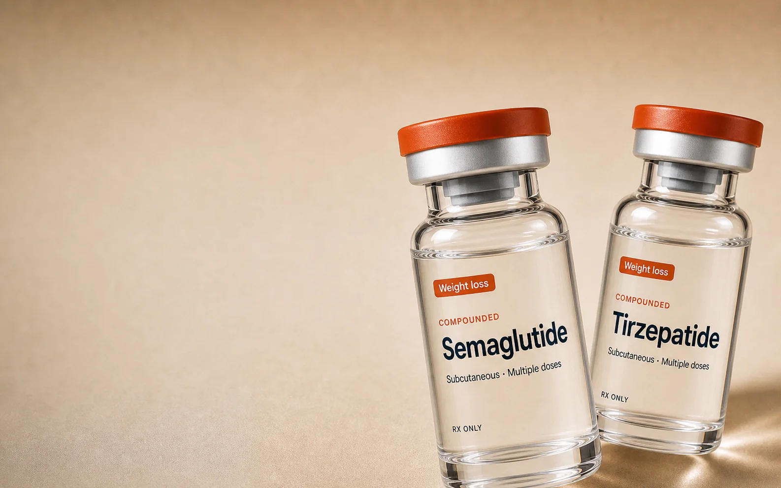 Semaglutide and tirzepatide medication vials
